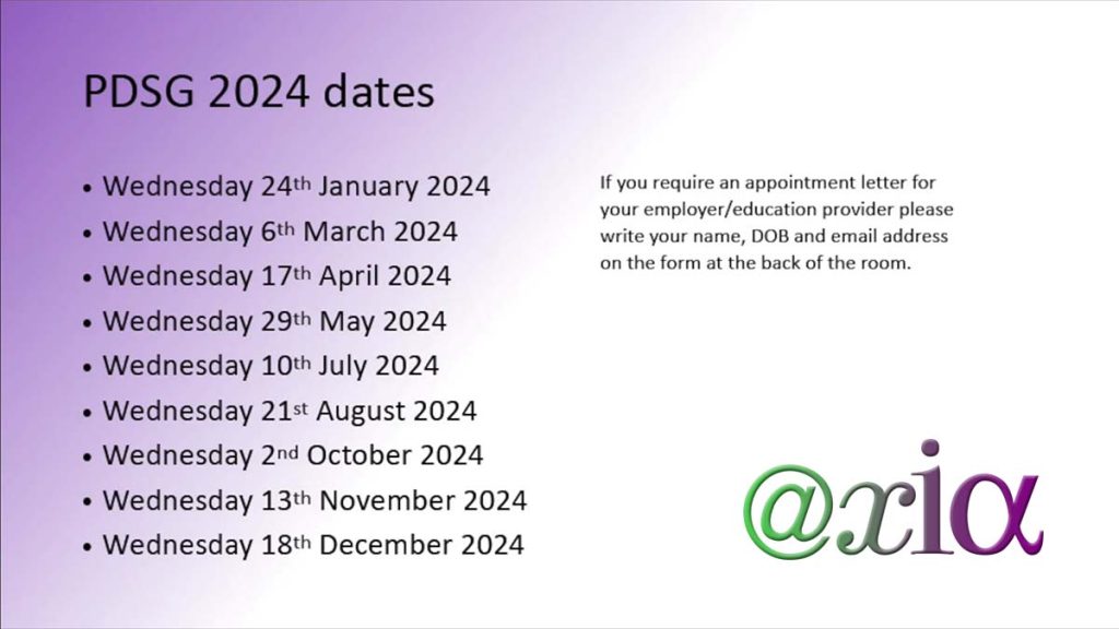 Axia PDSG Dates for 2024 Axia ASD